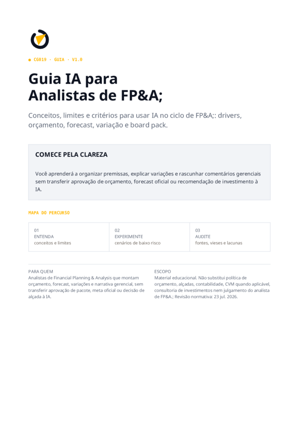 Capa do Guia IA para Analistas de FP&A