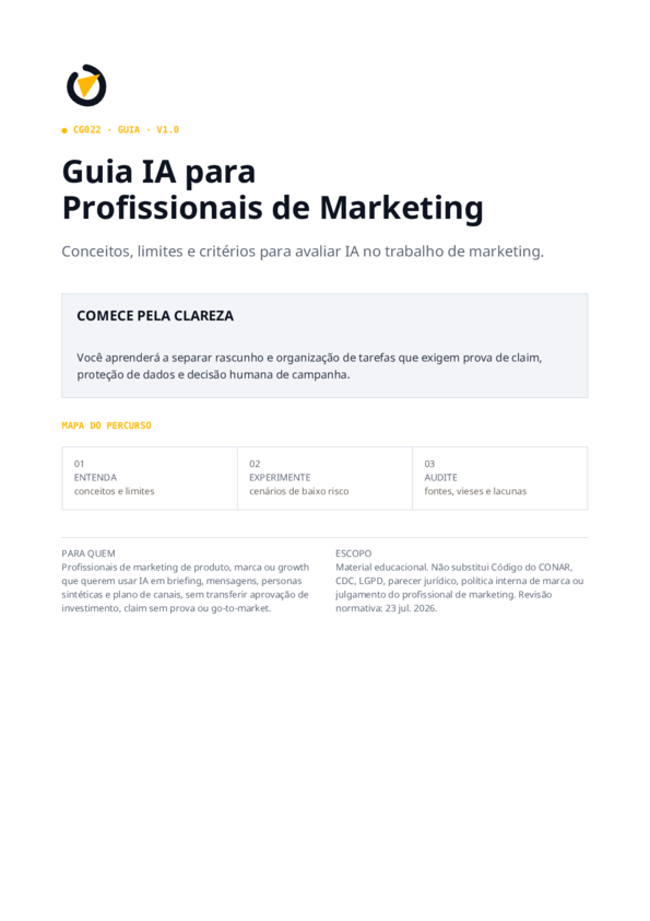 Capa do Guia IA para Profissionais de Marketing