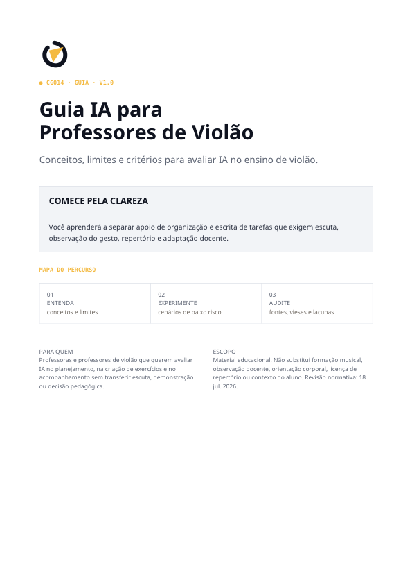 Capa do Guia IA para Professores de Violão